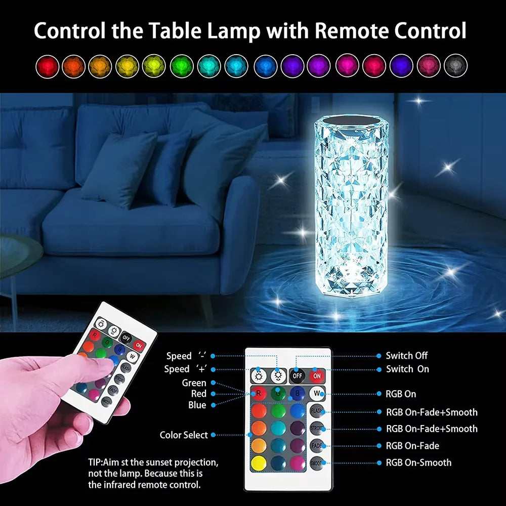 Lampa DiamondGlow – Iluminare 3D cu efect de cristal