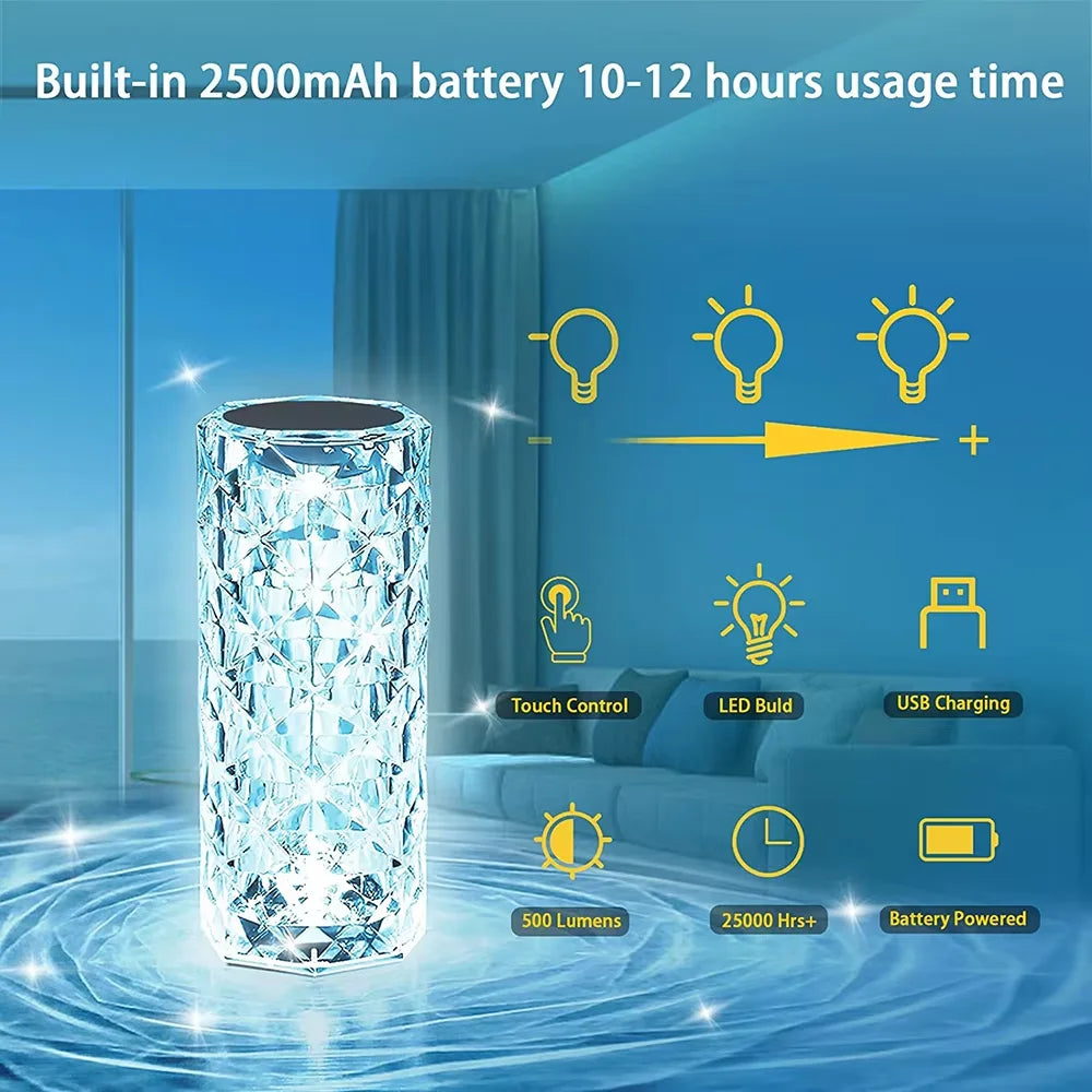 Lampa DiamondGlow – Iluminare 3D cu efect de cristal