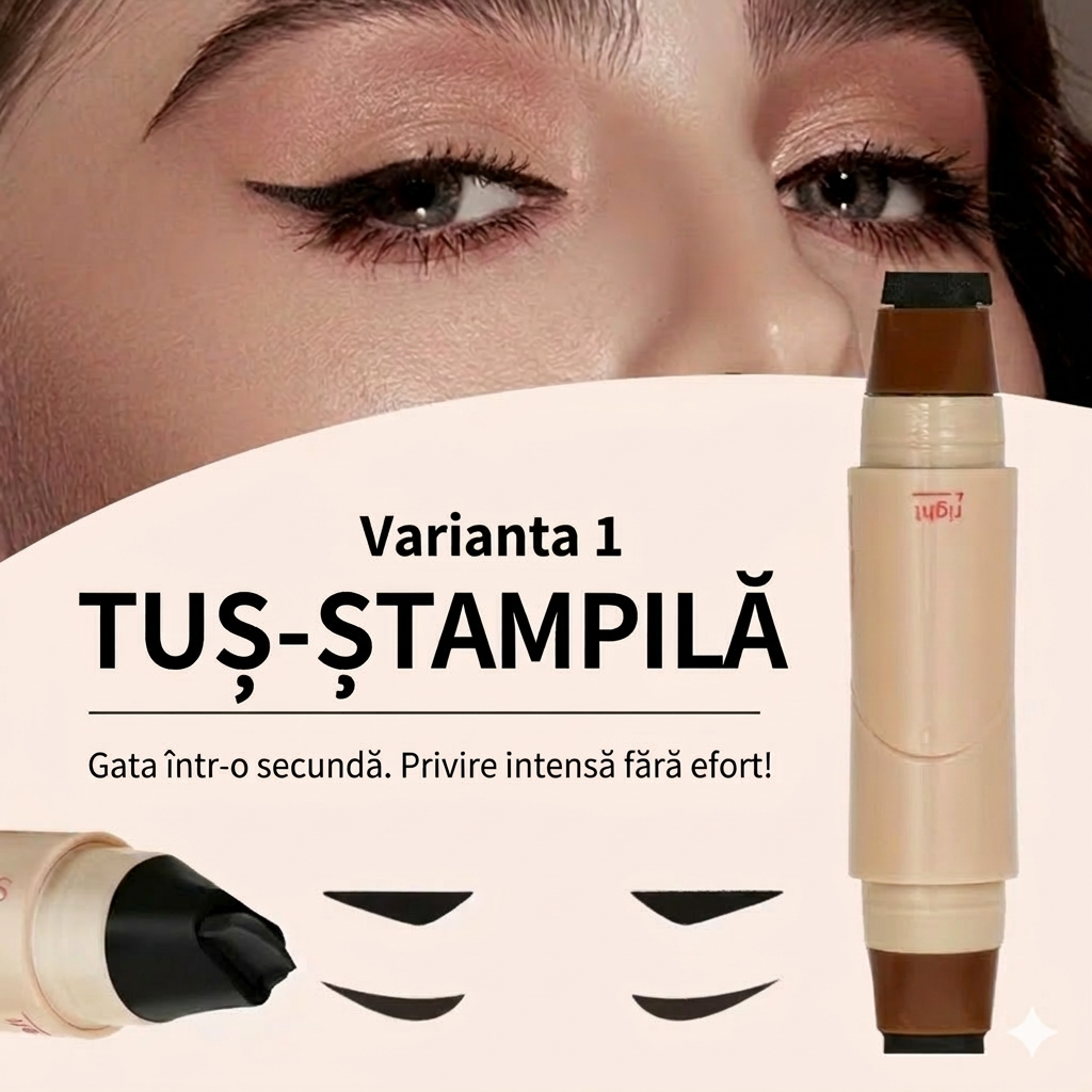 Tuș Stampilă cu 2 Capete — Codițe Simetrice Perfecte din Prima Încercare