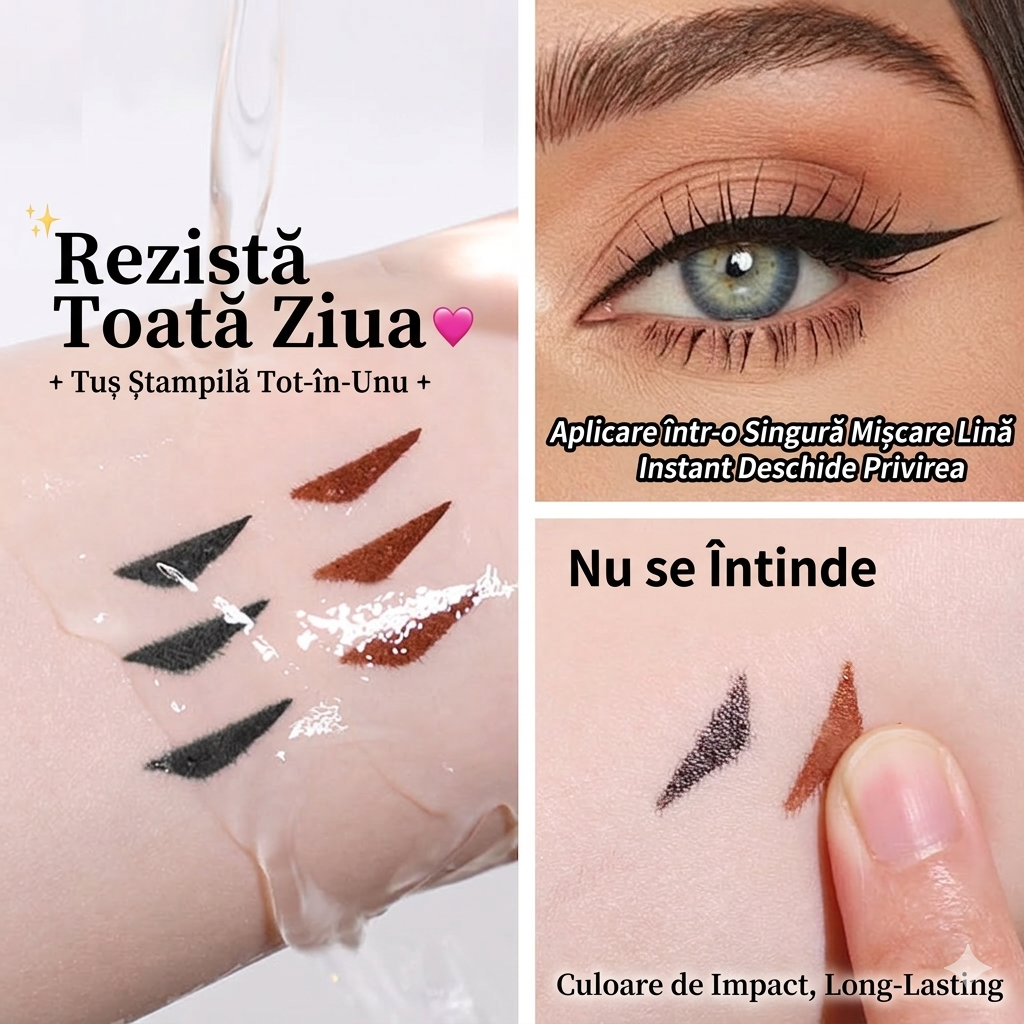 Tuș Stampilă cu 2 Capete — Codițe Simetrice Perfecte din Prima Încercare
